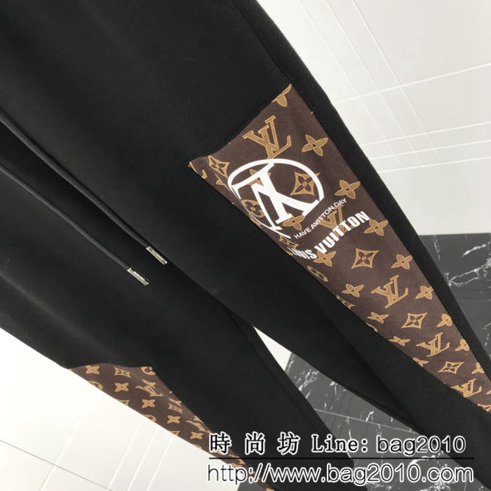 LV路易威登 定制老花logo圖案拼接 18SS秋冬衛褲 ydi1120
